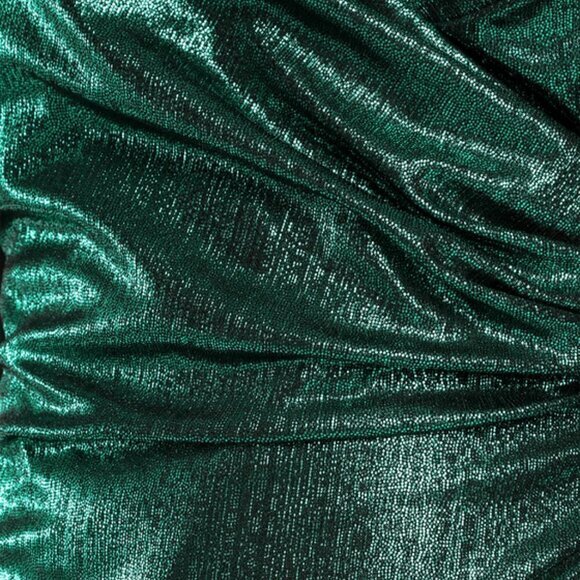 Lulu's Women‎'s Bodycon Mini Dress Stretchy Knit Party Prom Metallic Green Large - Picture 5 of 8